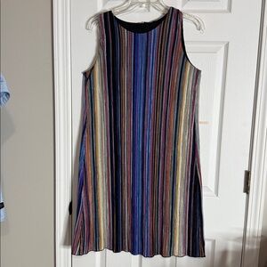 Ronni Nicole Multi Color Stripe Sleeveless Dress, size 8